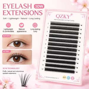 Professional Use Crisscross YY Shape Fiber Dark Matte Close Packed Dense Volume Cluster Lashes Self Adhesive