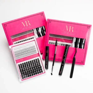 Professional Vegan Silk Fan Cluster Lashes Kit Custom Logo Cluster Lashes D Curl Volume Lash Clusters