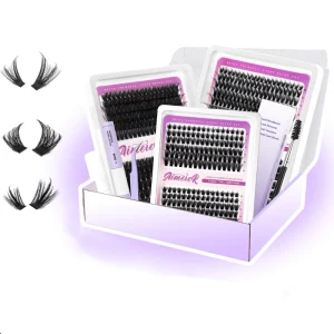 Professional Volume Lash Cluster Kit 636Pcs Ultra Capacity Wispy Lash Cluster Extensions Soft D Curl Lash Cluster Kit