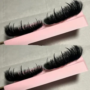 Pure Handmade Strip Lashes Look Like Eyelash Extension Private Label 25mm Mink Spike Eyelashes