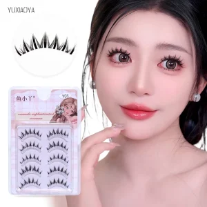Qingdao Wingstar Individual New False Eyelashes Soft Nature 5 Pairs Strip Eyelashes with Clear Band