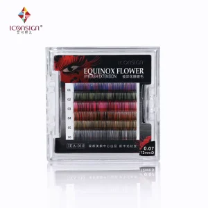 Rainbow Colorful Volume Eyelash Extensions Silk Protein Individual Lash Extension Trays CD Curl Lashes