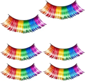 Rainbow Tinsel False Eyelashes Flashy Glitter Clown Eyelashes Halloween Pride Stage Cosplay Party Makeup Accessories