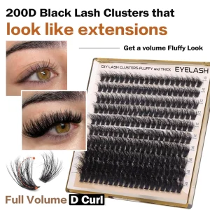 [Ready Stock] DIY 10Rows Cluster Lashes Synthetic PBT Fiber False Eyelashes Volume Natural Long Lasting Strong Hold Makeup