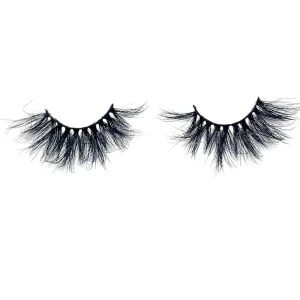 Real Mink Eyelashes 5D Curl Cotton Band Lashes Hand Made Full Strip Lashes 3D Effect 25mm Long Wispy 3D Fur Lash