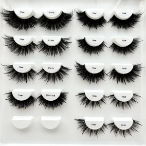 Real Mink Russian Wet Strip Lashes Wispy 3D Fluffy Mink Eyelash 13-20MM