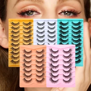 Realistic Western Style False Eyelashes Voluminous Curled Single Strip Long Length