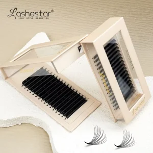 Recyclable Package Fluffy Velvet 5-25mm Individual Eyelash Extensions 12 Rows Matte Black Volume Lash Trays Cashmere Lash