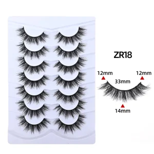 Retail Pack 7 Pairs Dramatic False Eyelashes Mega Volume Wispy Lashes for Salon and Boutique