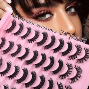 Reusable 3D Multi Layered Cruelty Free Extensions 20 Pairs Full Strip Eyelashes Custom Lash