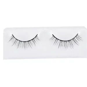 Reusable Custom Logo Box Machine Made Pointed 3D Human Hair False Eyelashes 3 Pairs Natural Nude