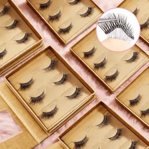 Reusable Custom Self Adhesive Strip Lash Cluster Kit LOGO Mix Length D for Synthetic Hair Press Half Eyelashes Strong Hold 7
