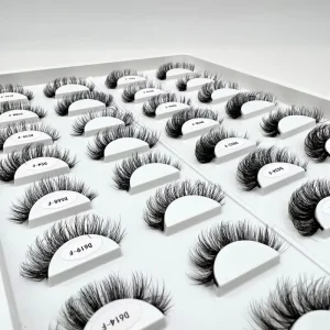 Reusable Handmade Mixed Black Cotton Band Faux Mink Eyelash 5D 15mm Strip Lashes 3D 5D Model Wispy Messy Lashes