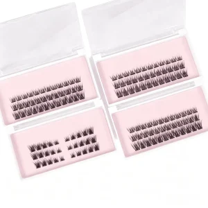 Reusable Handmade Premade DIY Wispy PBT Individual Spiky Manga Fluffy Faux Mink Lash Extension Kit Cluster Eyelashes