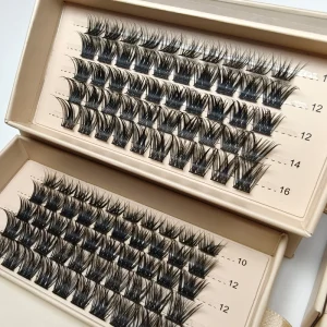 Reusable Lash Clusters Eyelashes Handmade Plant Fiber Cluster Lashes Lightweight Wispy 3D False Eyelashes Extensions