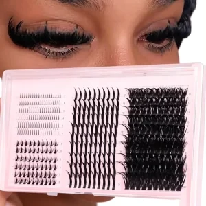 Reusable Long lasting Faux Mink D Curl Individual Spiky Cluster Lashes for Formal Events and Glamorous Bridal Makeup