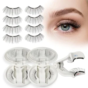 Reusable Magnetic Eyelash Set No Glue Needed Magnetic Lashes with Applicator Clip Latest Natural Soft Magnetic Eyelash Set