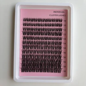 European American Hot Melt Segmented Lash Clusters 60D 150D D Curl Semi handmade Eyelashes Private Custom Logo