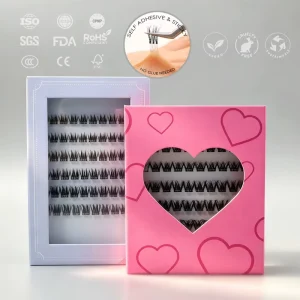 Reusable Pre Glued Self-Adhesive Dramatic Full Strip False Eyelashes No Black Glue Required Invisible Press Lashes Silk 3D