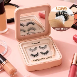 Reusable Pre Glued Self-Adhesive Dramatic Full Strip False Eyelashes with No BalckGlue Required Invisible Press on Lashes