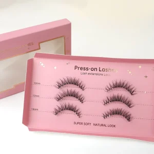 Reusable Pre glued Strip Lashes Self adhesive False Eyelashes with Your Logo and Box