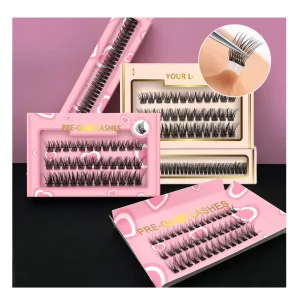Reusable PreGlued ClusterLash Private Label Lasting 5 7daysWaterproof Press on Self Adhesive Individual Lash Clusters Upper