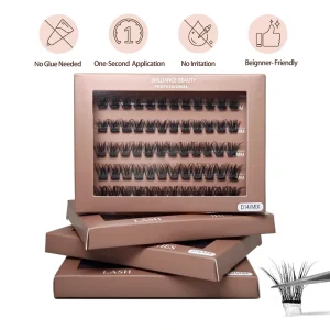 Reusable Preglued Cluster Lashes Strong Sticky No Glue Need Lash Clusters Waterproof Press on Self Adhesive Lashes up