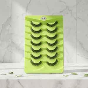 Reusable Press on Strip Lashes False Eyelashes Faux Mink 3D Effect Cat Eye Half Eyelash Natural Look for Daily Wear Makeup
