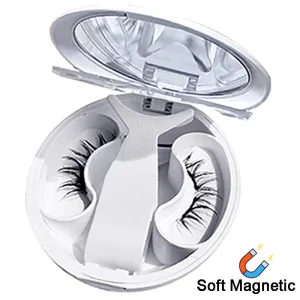 Reusable Soft Magnetic Eyelashes False Eyelash Pair Strong Magnetic Eyeliner Easy Apply Waterproof Lasting Women Daily Makeup 3D