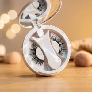 Reusable Synthetic Hair Anti-Allergy Radiant Holiday Pre-Bonded Hard Magnetic Eyelash Set Clear Band Invisible Magnets