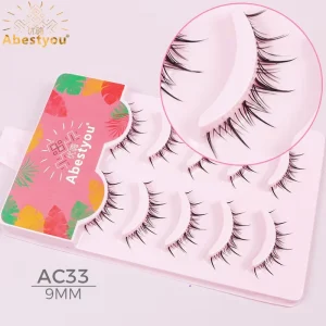 Reusable Synthetic Hair Winged Fox 3D Eyelashes with for Cat Eye Appearance False Eyelashes 5Pairs