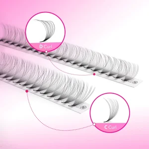 Reusable Vegan Cruelty Free Handmade Soft Natural Matte Black 5-30mm Fake Lash Extension Kit DIY 280pcs Lash Clusters Volume