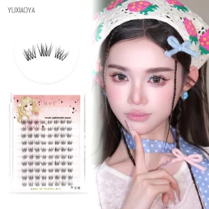 Reusable Waterproof Long Lasting 10 Days Self Stick Eyelashes Invisible Clear Band Pre Glued Press on Cluster Diy Lashes Factory