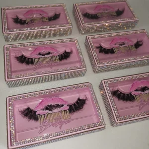 Rhinestone Eyelash Box Packaging Case for 16MM to 25MM Full Strip Mink Eye Lashes