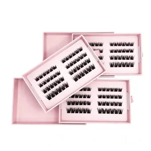 Round Tip Cluster Lashes Short Slim Soft Light Makeup