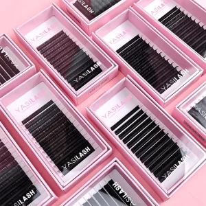 Russia Cashmere Mega Volume Faux Mink Fluffy Classic Mix Lash Tray Matte Dark Eyelash Extension Supplies Professional