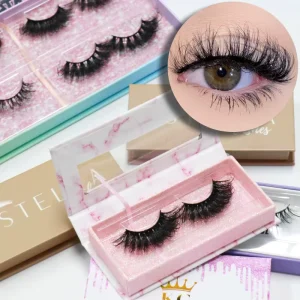 Russian 3D Faux Mink Lashes 15-25mm Cruelty Free Reusable Natural Black Full Strip Eyelashes Vendor Private Label
