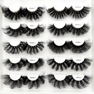 Russian 5D Full Strip Fluffy D-Curl 3D Faux Mink Eyelashes 25mm-30mm False Lashes Vendor