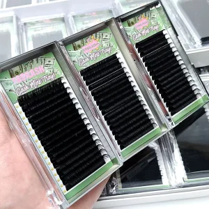 Russian Cashmere Volume Lash Tray Fluffy Soft Extensions De Pestanas Matte Black Pbt Fiber Lash Extension Supplies
