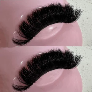 Russian D Curl Fluffy Strip Lashes Custom Eyelash Packaging for 25mm False Mink Eyelashes