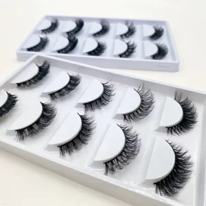 Russian Lashes D Curl Strip Lashes Handmade Natural 3D Faux Mink Lashes