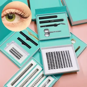 Russian Manga Spiky Cluster Lashes Handmade 0.07mm Thickness Synthetic Hair Custom Logo Private Label DIY Kit