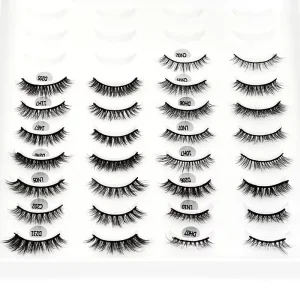 Russian Natural Lashes Full Strip Eyelashes Lash Extension Strips Invisible Band Natural Short Mink Lashes