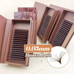 Russian Soft Brown Cashmere Lash Extension Trays Private Label Matte Silk Dark Brown Eyelash Extensions Trays