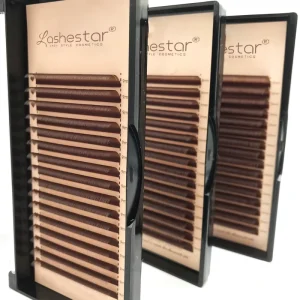 Russian Soft Brown Cashmere Lash Extension Trays Private Label Matte Silk Dark Red Brown Eyelash Extensions Trays