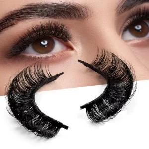 Russian Strip D Curl Lashes Winged Style 100 Handmade Faux Mink C D Curl Full Strip Eyelashes