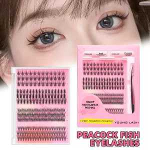Russian Style DIY Eyelash Glue Kit Individual Cluster Lashes Dense Manga Fishtail Lash Extensions Hot Melt Self Eyelashes Set