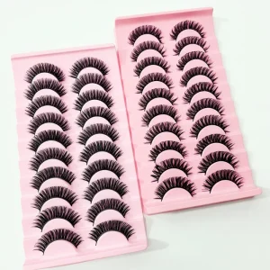 Russian Volume False Eyelashes Long Thick Handmade Cotton Band Strip Lashes Reusable Customized Packaging Eyelashes