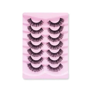 Russian Volume False Eyelashes Thick Fluffy Cosplay Fake Lashes Natural Look Wispy Faux Mink 10 Pairs Full Strip Doll Lashes