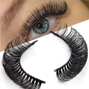 Russian Volume Strip Eyelashes DD Curly Handmade Faux Mink Strip Lashes 16 18cm 0.07MM Thickness